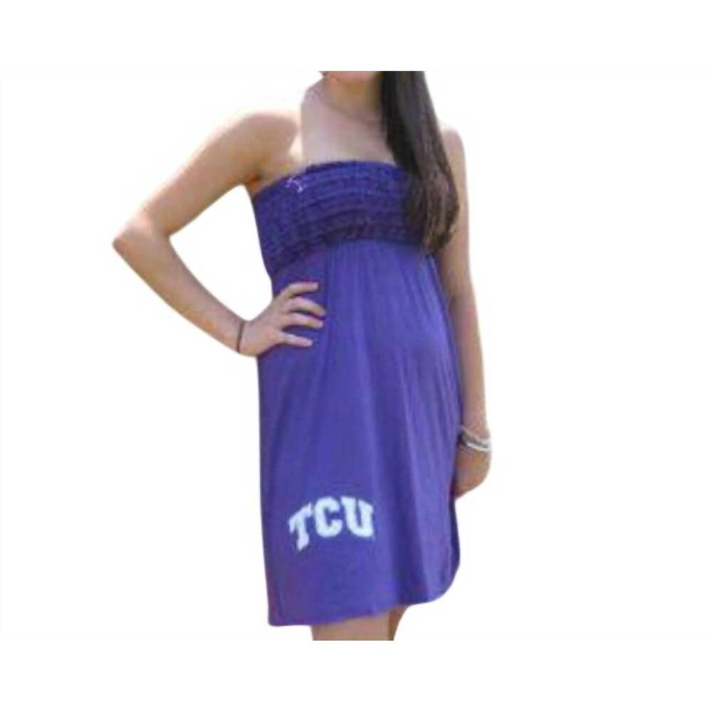 NEW LIVY LU tcu logo ruffle dress in purple